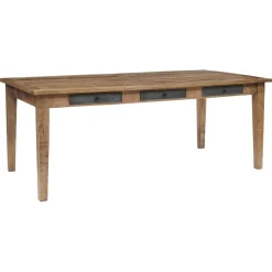 Table de repas 6 tiroirs manguier farm brun/miel - 200x100x76 cm