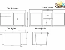 Table de repas extensible Acacia Forest Brut - 160x90x76 cm