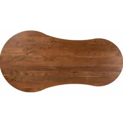 Table de repas ovale 3/4 pieds acacia arad marron - 200x90x76 cm