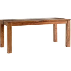 Table de repas rectangulaire acacia tatoo ebene - 155x90x77 cm