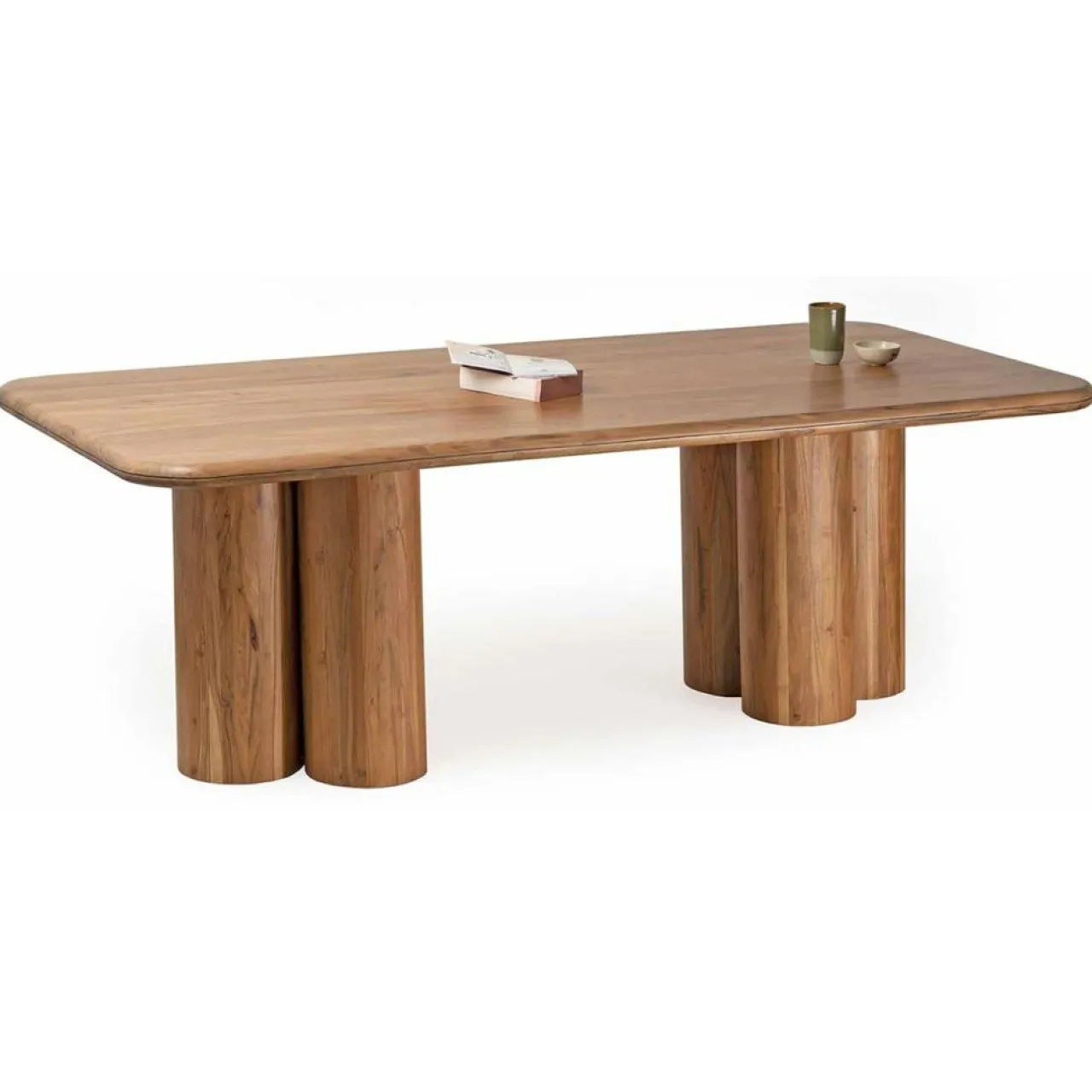 Table de repas rectangulaire acacia maglan marron - 220x100x76 cm