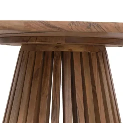 Table de repas ronde bois massif acacia kfir naturel ciré - D.130x76 cm