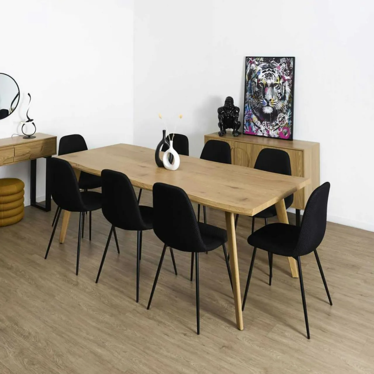 Table Extensible 6 à 8 Personnes Calypso marron - 210x90x76.5 cm