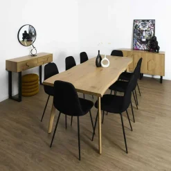 Table Extensible 6 à 8 Personnes Calypso marron - 210x90x76.5 cm