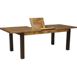 Table rectangulaire à rallonges manguier herods marron - 182x95x76 cm