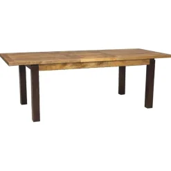 Table rectangulaire à rallonges manguier herods marron - 182x95x76 cm