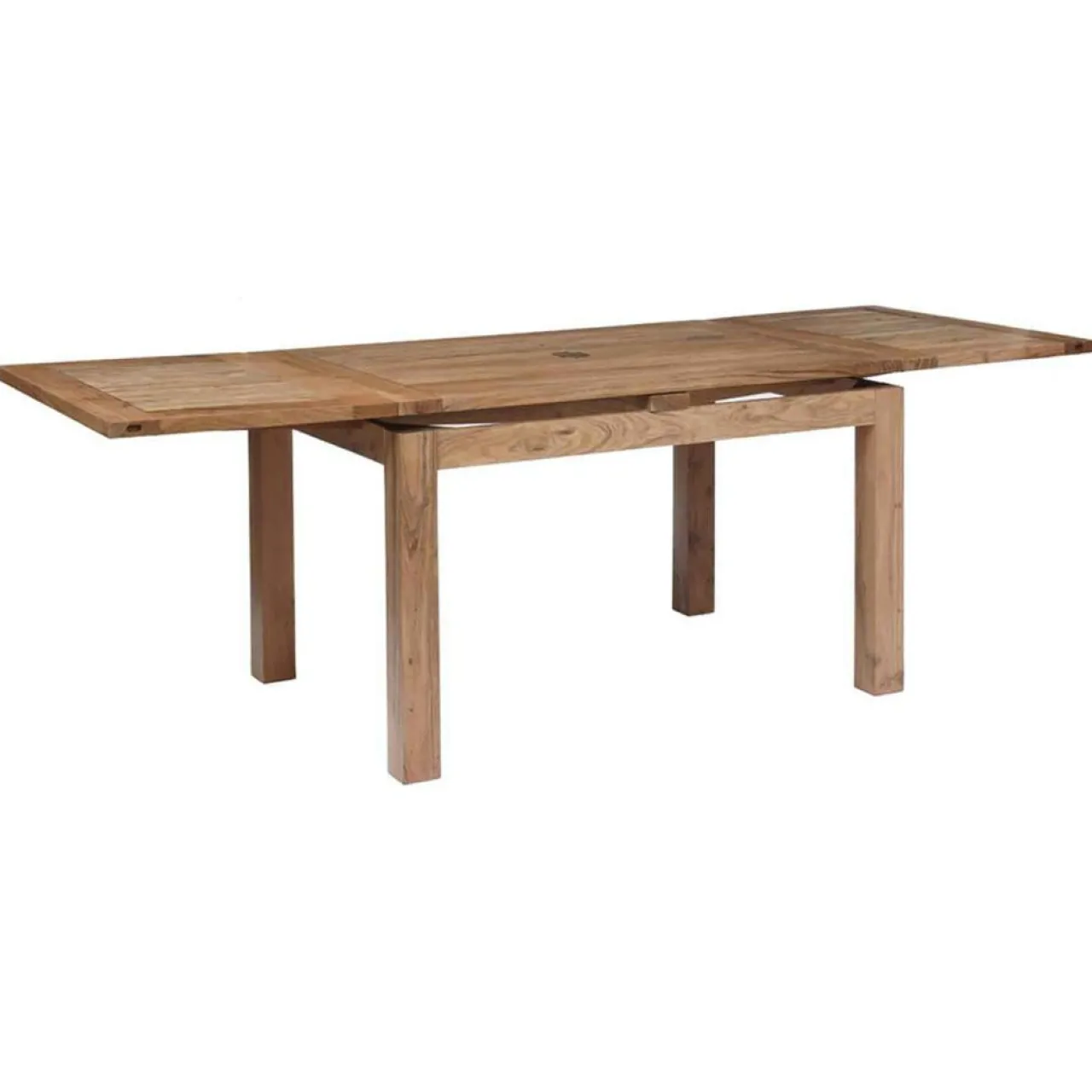 Table rectangulaire à rallonges acacia gordon marron - 130x90x78 cm
