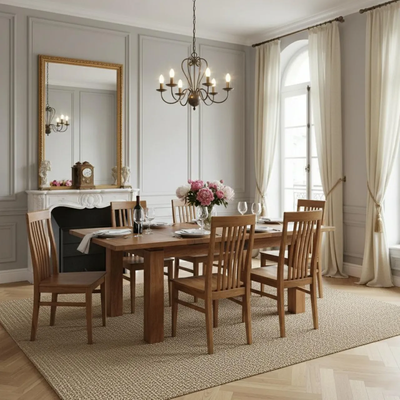 Table rectangulaire en bois sculpté bicolore 200/280 Acacia Maya Naturel - 200x100x78 cm