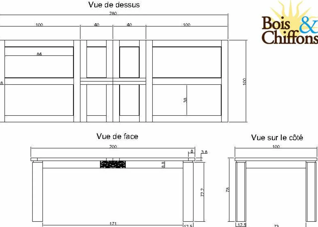 Table rectangulaire en bois sculpté bicolore 200/280 Acacia Maya Naturel - 200x100x78 cm
