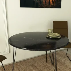 Table sandalf noir/blanc - 90x75x90 cm