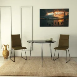 Table sandalf noir/blanc - 90x75x90 cm