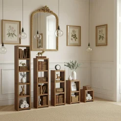 Étagère 2 cases H100 cm Acacia Florence Marron - 50x35x100 cm