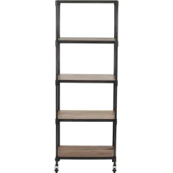 Étagère à roulettes manguier carnac marron - 57x42x162 cm