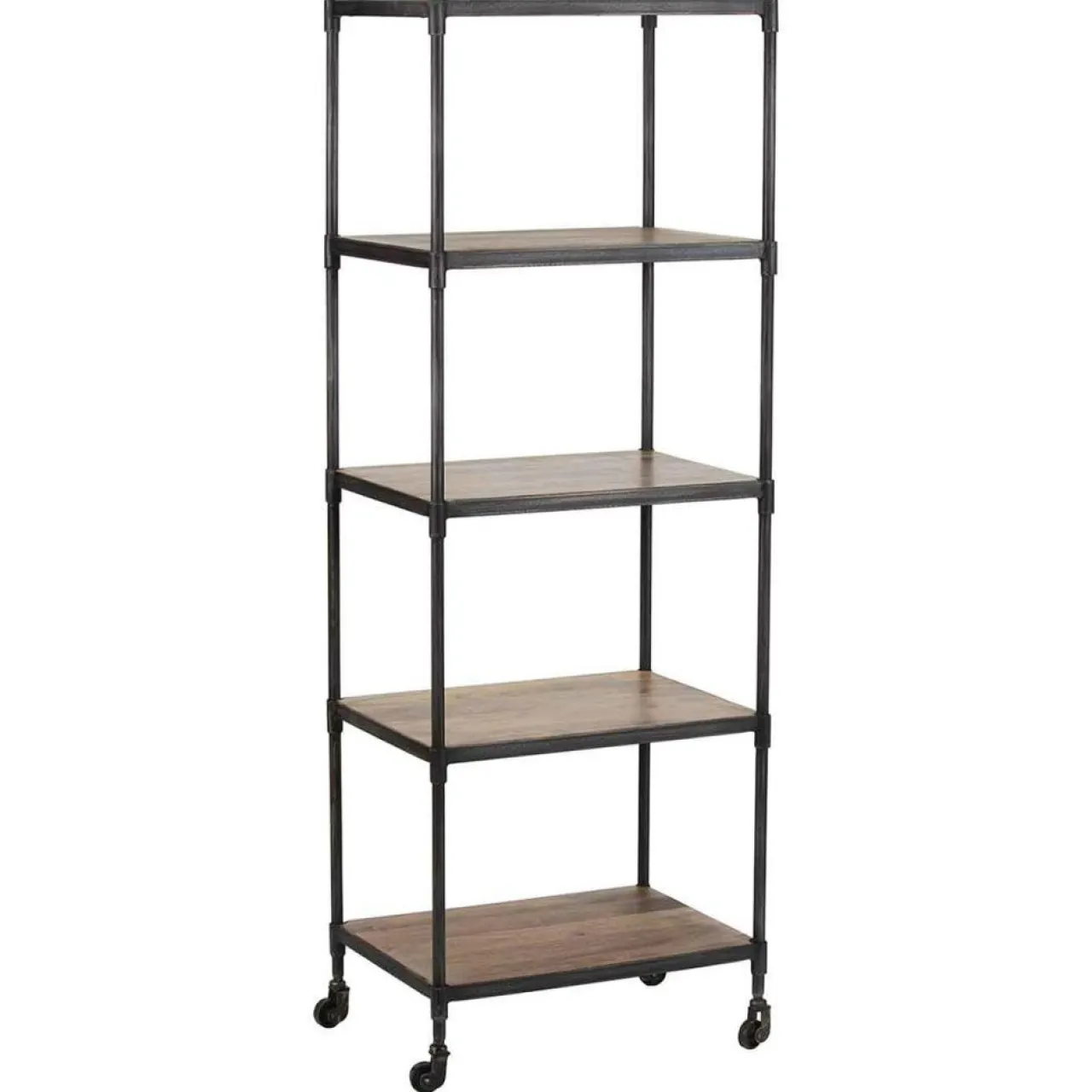 Étagère à roulettes manguier carnac marron - 57x42x162 cm