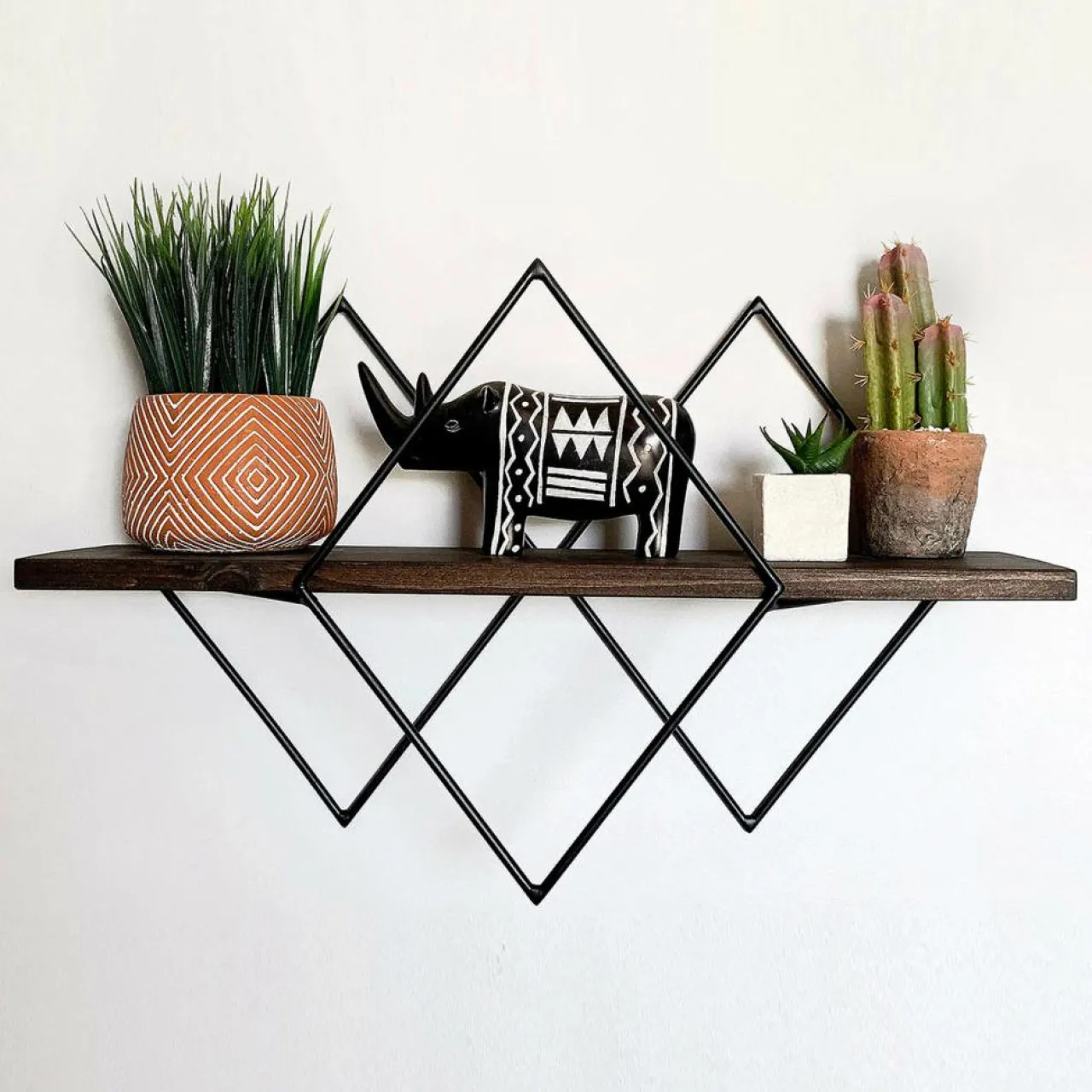 Étagère murale noyer noir - 60x32x15 cm