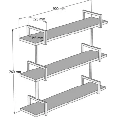 Étagère murale Uras noyer - 90x76x22,5 cm
