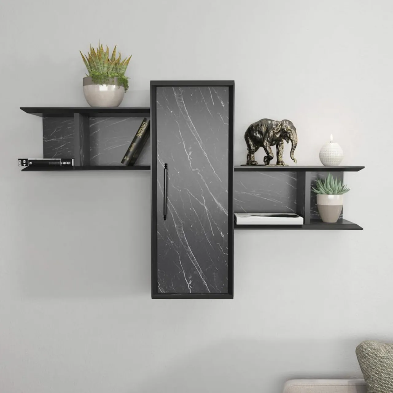 Étagère Olida-Bendire noire - 118.6x35x51.8 cm