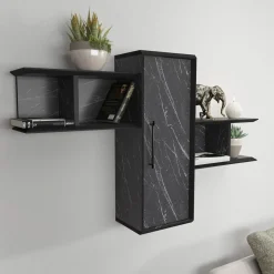 Étagère Olida-Bendire noire - 118.6x35x51.8 cm