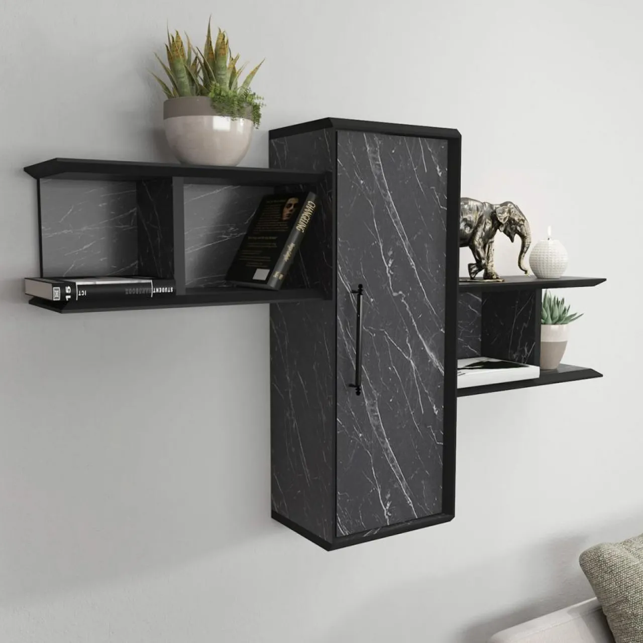 Étagère Olida-Bendire noire - 118.6x35x51.8 cm