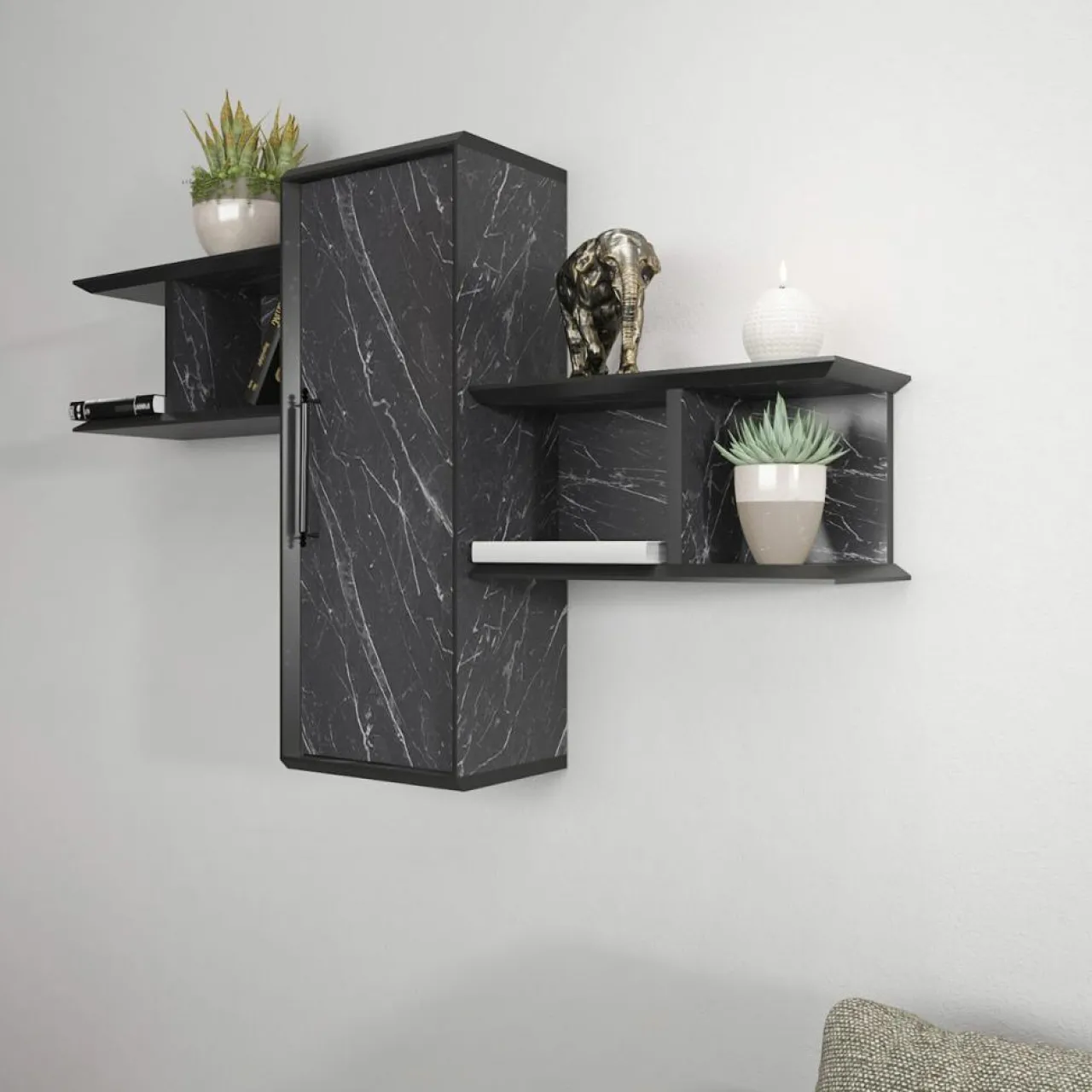 Étagère Olida-Bendire noire - 118.6x35x51.8 cm