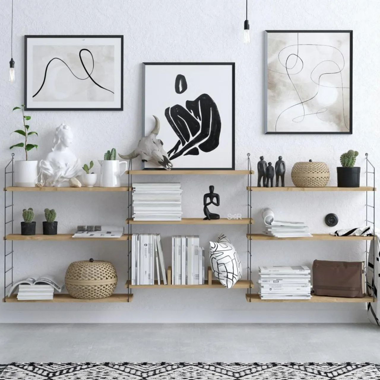 Étagères Laba chêne - 85x216x20 cm