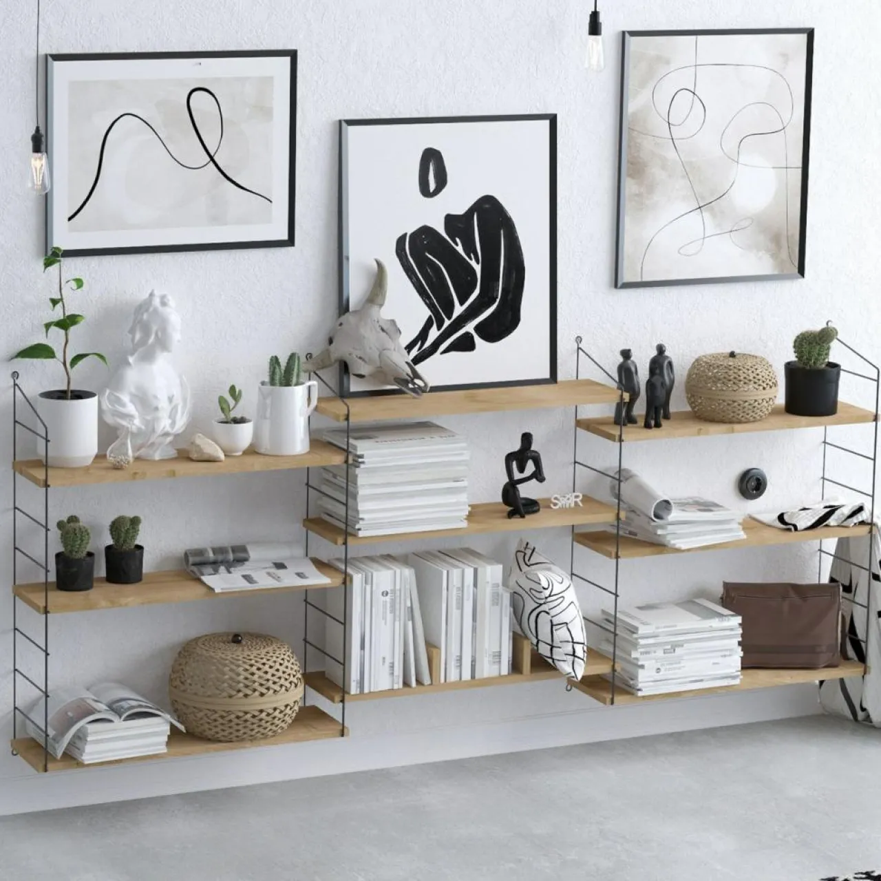 Étagères Laba chêne - 85x216x20 cm