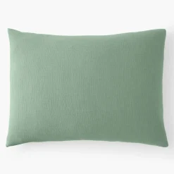 Taie d'oreiller 100% Gaze de coton verte