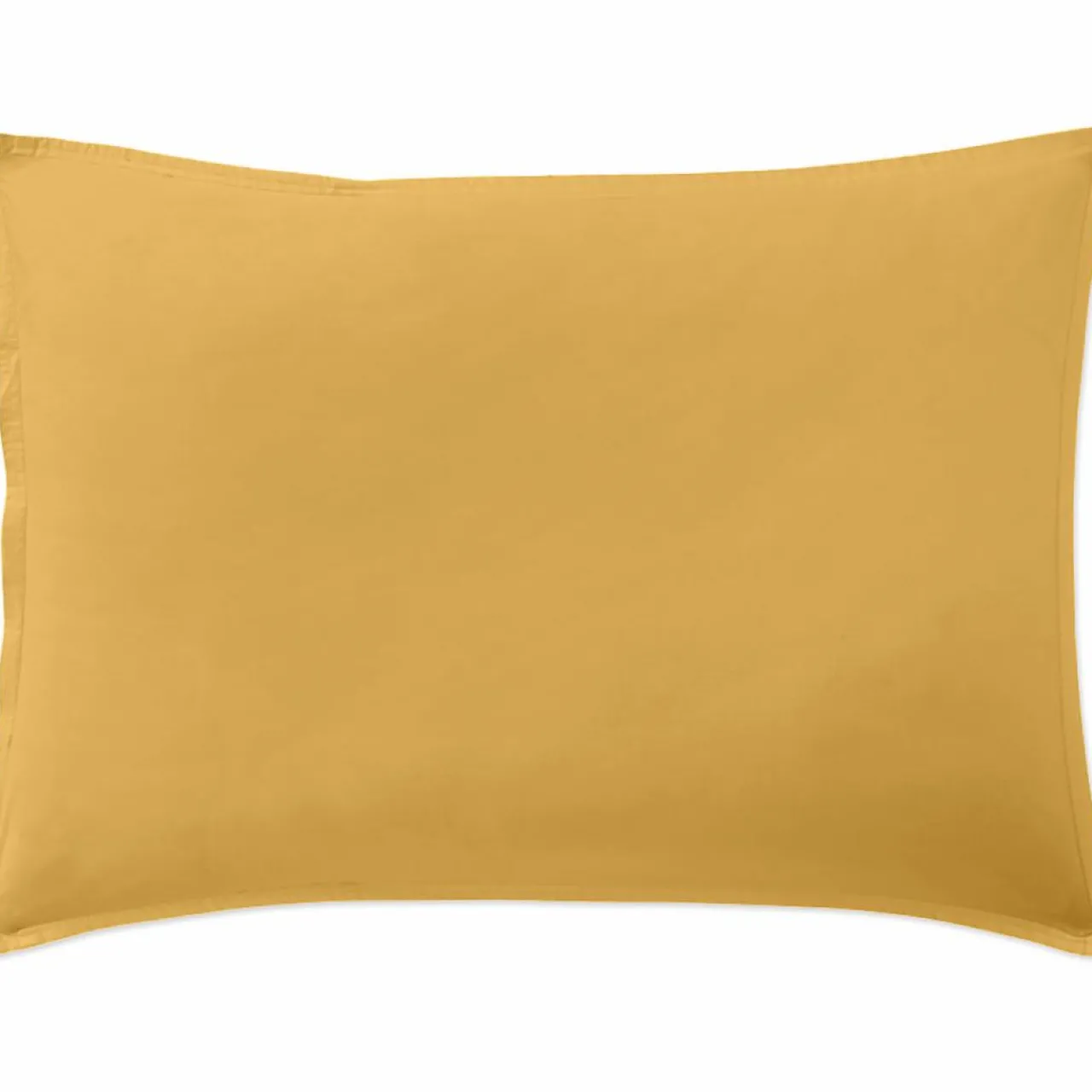 Taie D'oreiller 100% Percale de Coton jaune moutarde