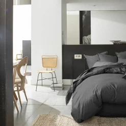 Taie D'oreiller 100% Percale de Coton gris magnet