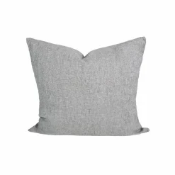 Taie d'oreiller en lin lavé et coton grise 65x65cm