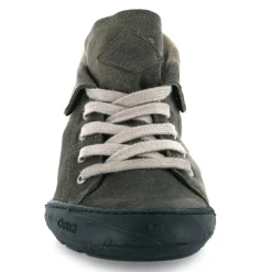 Tennis montantes en Velours de Cuir gris foncé
