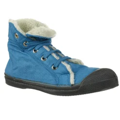 Tennis montantes Mid Fourrées lacets turquoise
