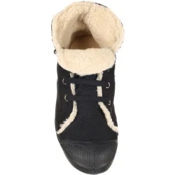 Tennis montantes Mid Fourrées lacets marine