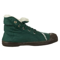 Tennis montantes Mid Fourrées lacets vertes