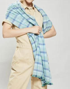 Étole 100% Coton Amarres turquoise - 85x200 cm