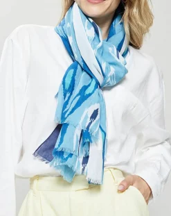 Étole en Coton Ylang bleue - 100x200 cm