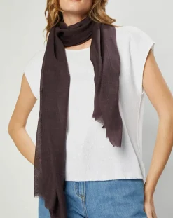 Étole en Laine & Soie Lio cacao - 70x190 cm
