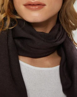 Étole en Laine & Soie Lio cacao - 70x190 cm