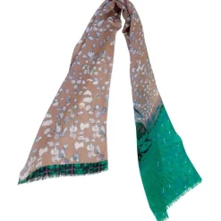 Étole Mondrian en Lin & Soie taupe - 30x150 cm