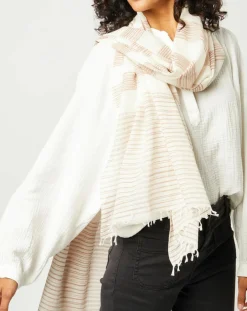 Étole Nino en Coton beige - 75x200 cm
