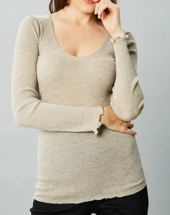 Top Cécile en Laine & Soie caramel