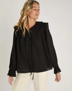 Top en Coton & Lin Inaya noir