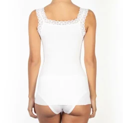 Top en Coton dentelle blanc
