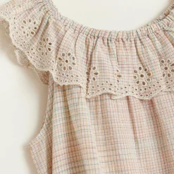 Top en Coton Pupil à broderie anglaise multicolore