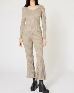 Top en maille Côte Lurex argenté