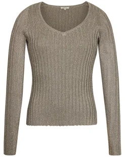 Top en maille Côte Lurex argenté