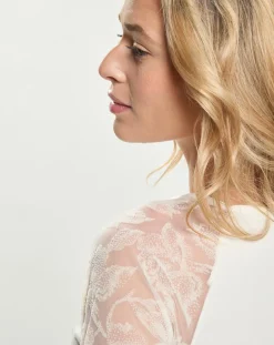 Top en micromodal manches longues haut rebrode naturel