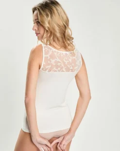 Top en micromodal sans manches naturel