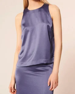 Top en Satin Telly bleu