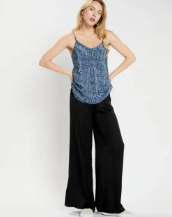 Top en Soie mélangée Naxos bleu